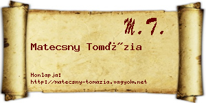 Matecsny Tomázia névjegykártya